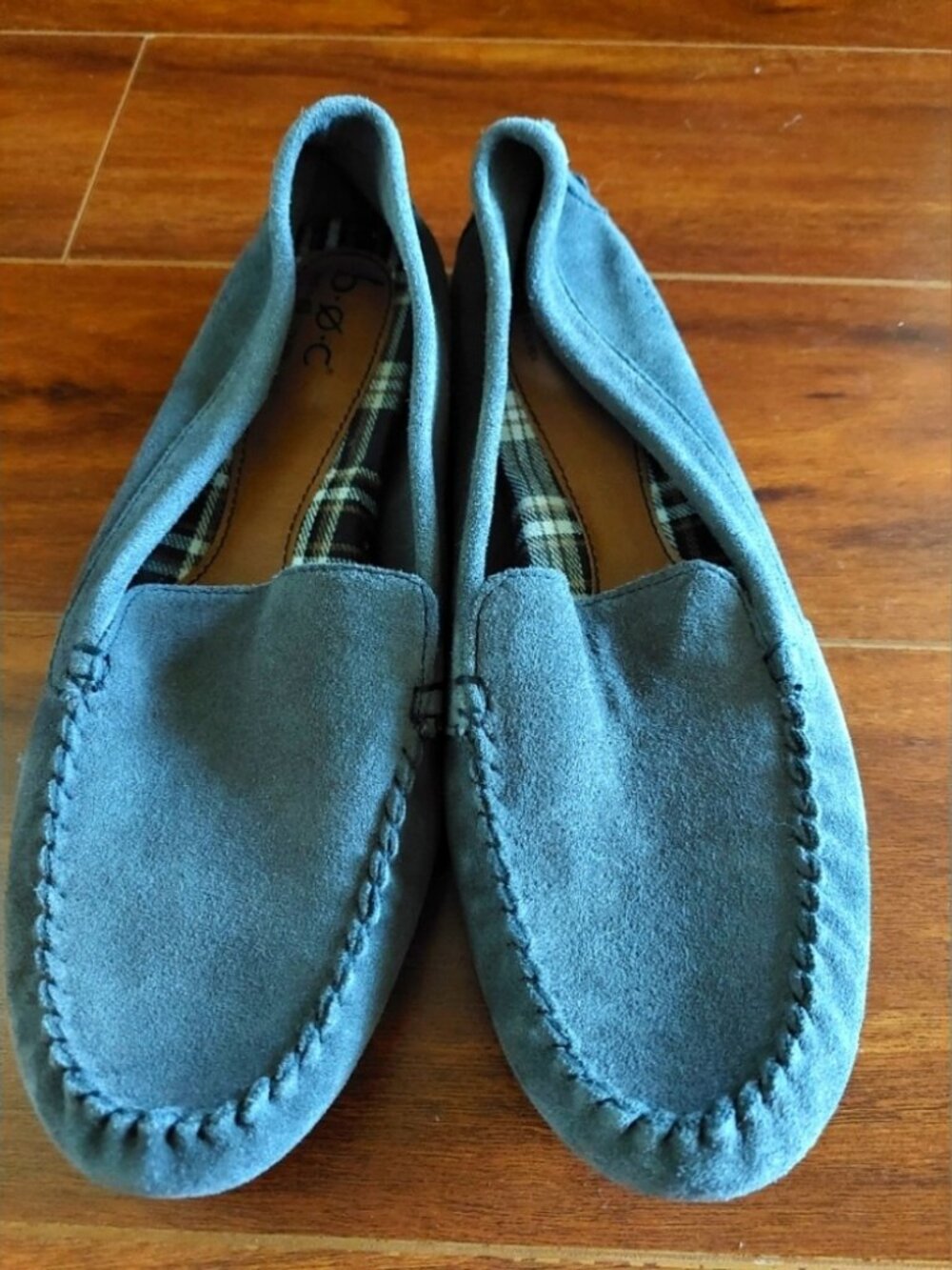 BOC Gray Suede Moccasin Flats Womens 9.5
